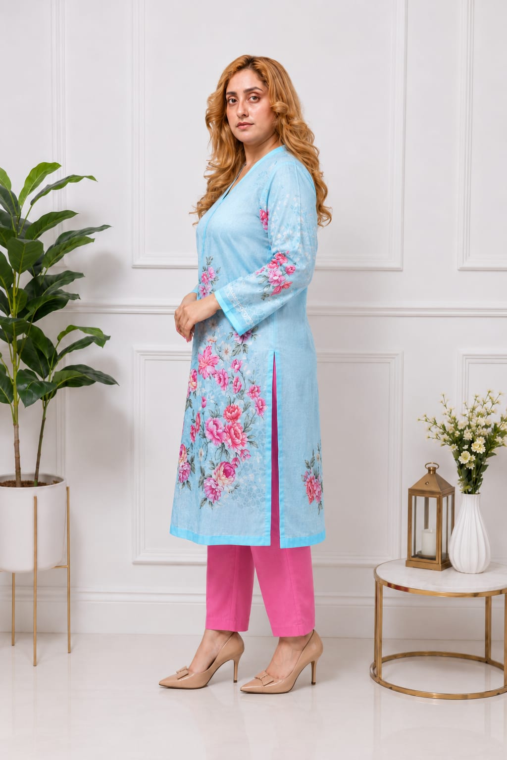 Sky Blue Doriya Lawn