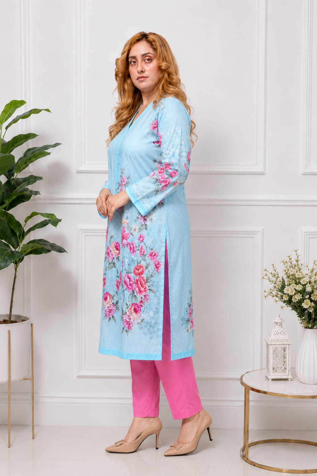 Sky Blue Doriya Lawn