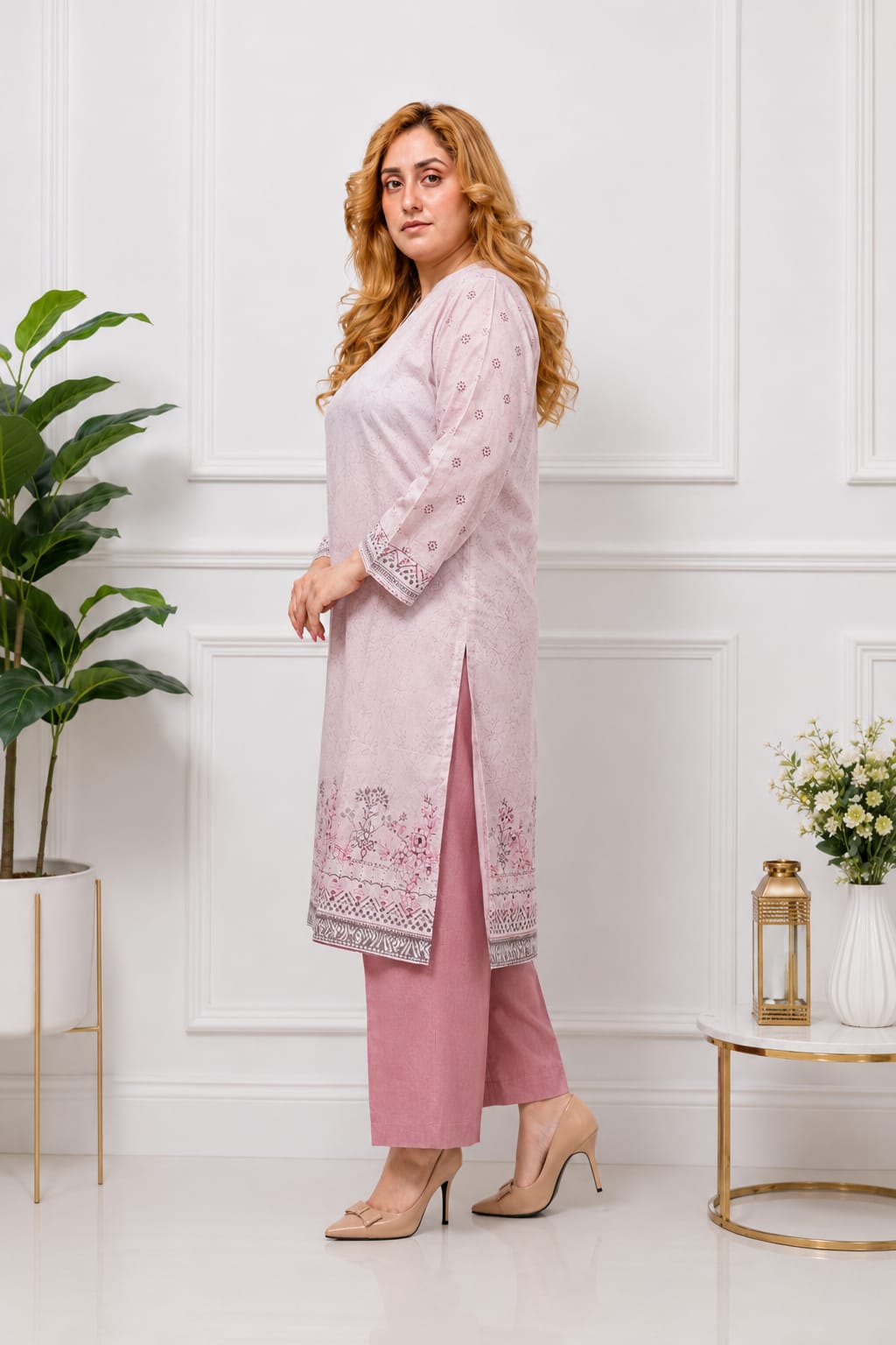 Dusty Pink Simple Lawn