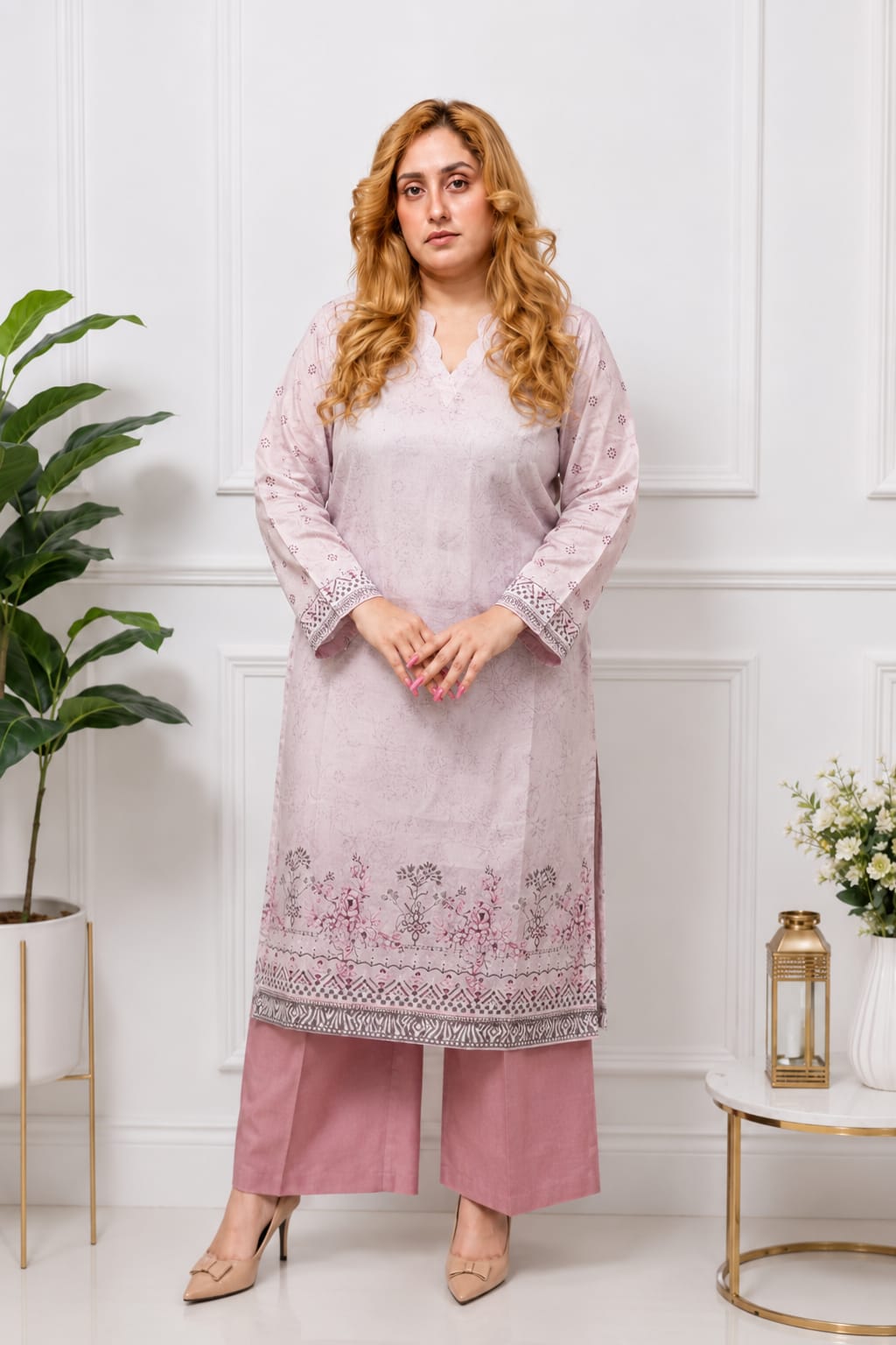 Dusty Pink Simple Lawn