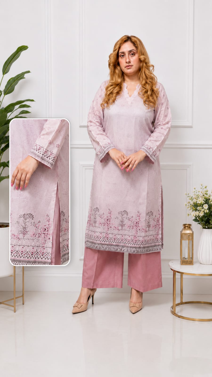 Dusty Pink Simple Lawn